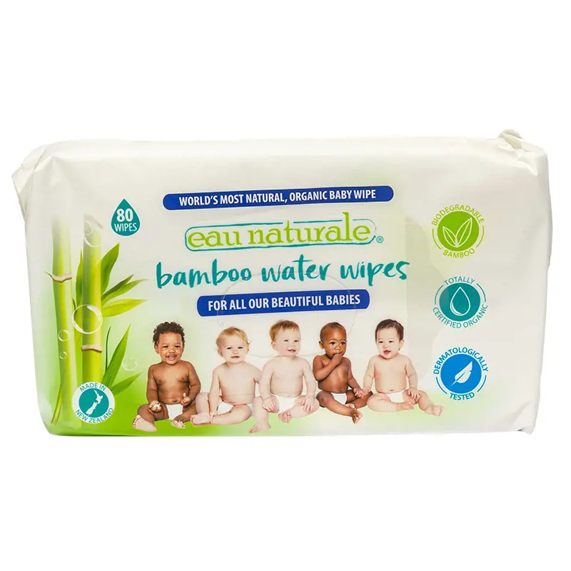 Eau Naturale Bamboo Water Wipes 80 Pack
