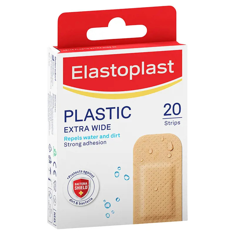 Elastoplast Extra Wide Plastic Plasters 20 Pack