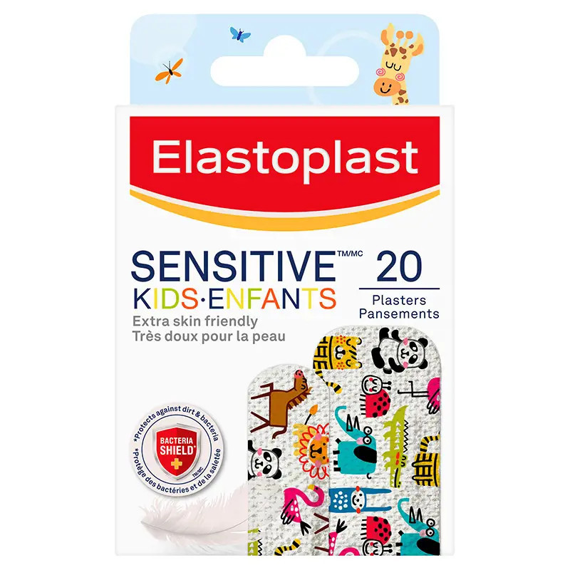 Elastoplast Sensitive Kids in Animal Designs 20 Pack