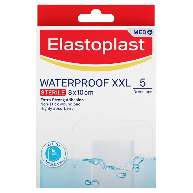 Elastoplast Waterproof XXL 8x10cm 5 Dressings