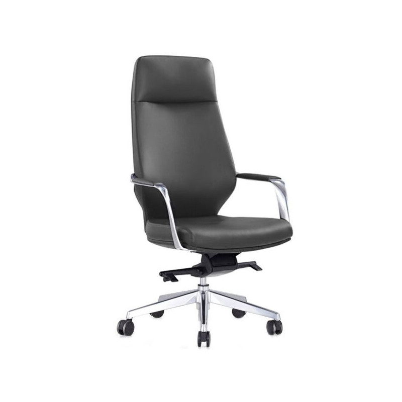 ELON Grey PU Leather High Back Executive Office Chair