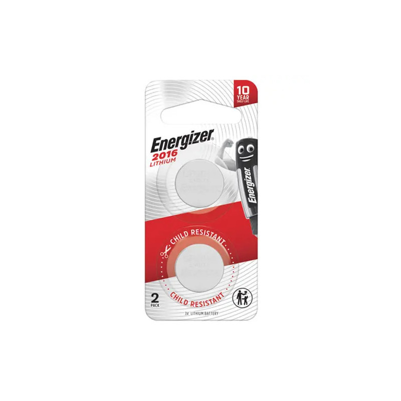 Energizer Lithium Battery CR2016 3 Volts 2 Pack