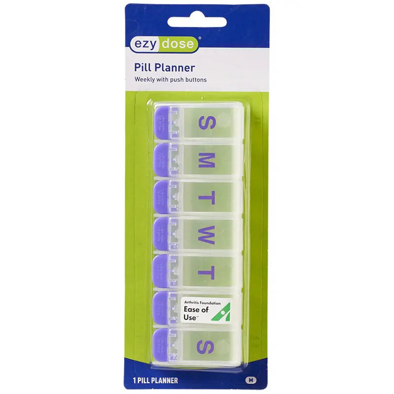 Ezy Dose Push Button Weekly Pill Planner - Medium