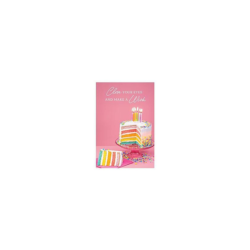 Female Rainbow Cake with Candles Greeting Card