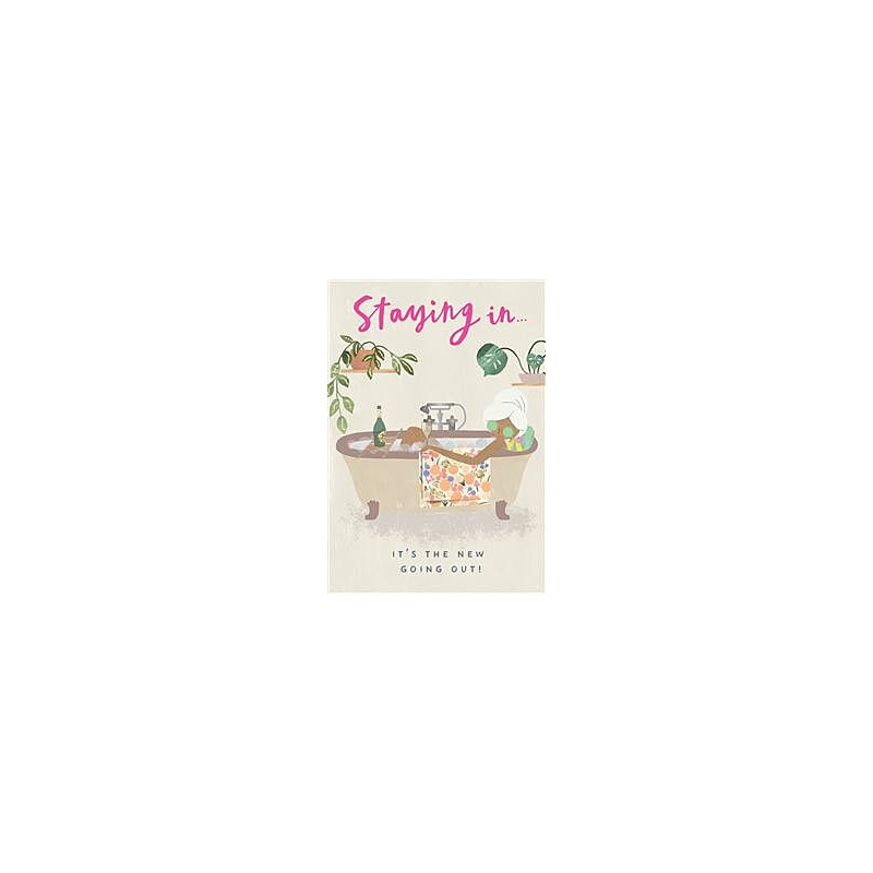 Female Staying in Greeting Card