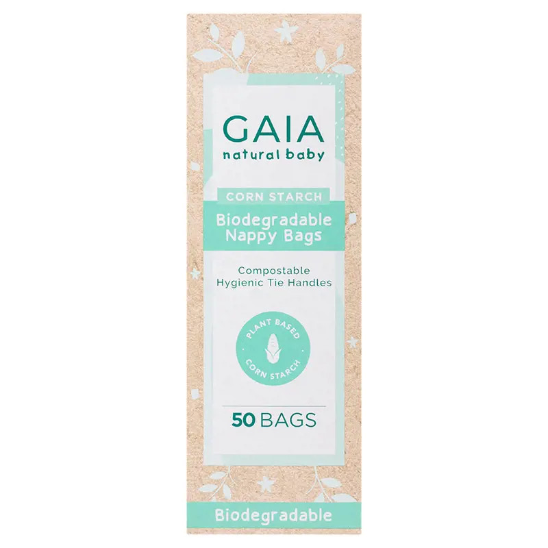 GAIA Natural Baby Biodegradable Nappy Bags 50 Pack