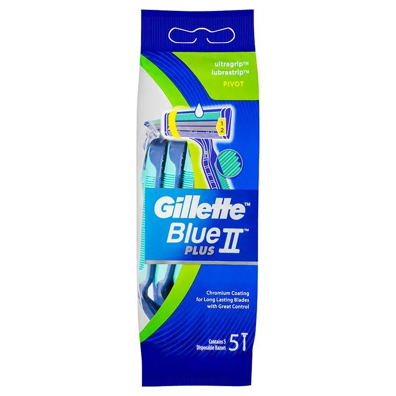 Gillette Blue II Pivot Plus Disposable Razor 5 Pack