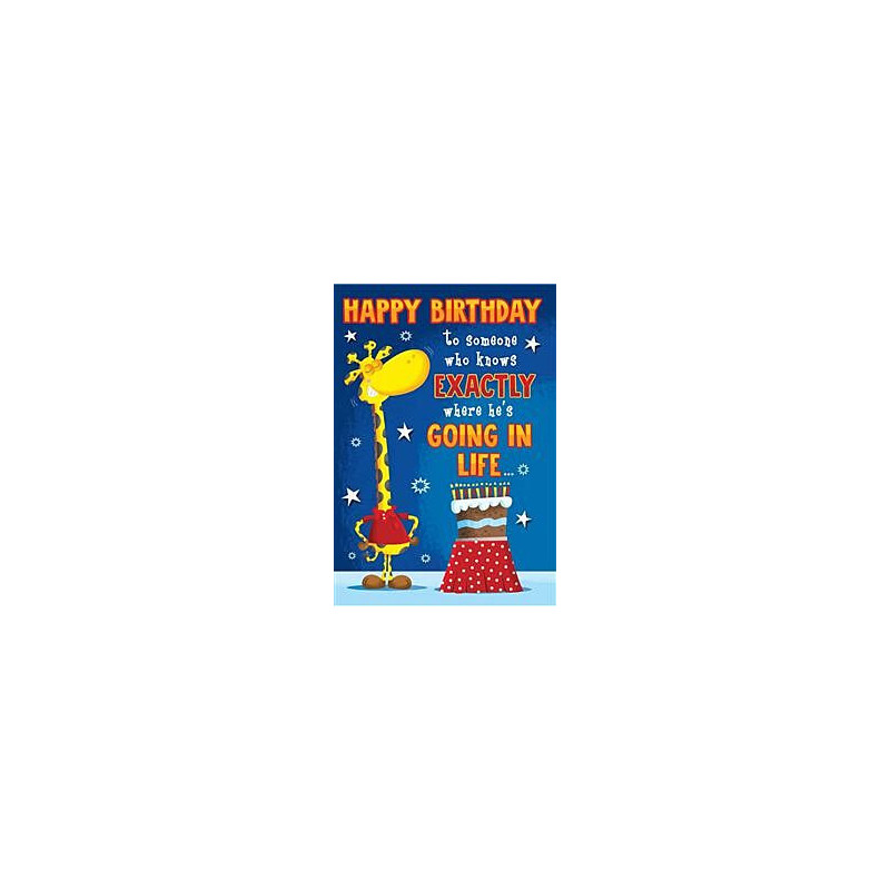 Giraffe with Cake Greeting Card Comic