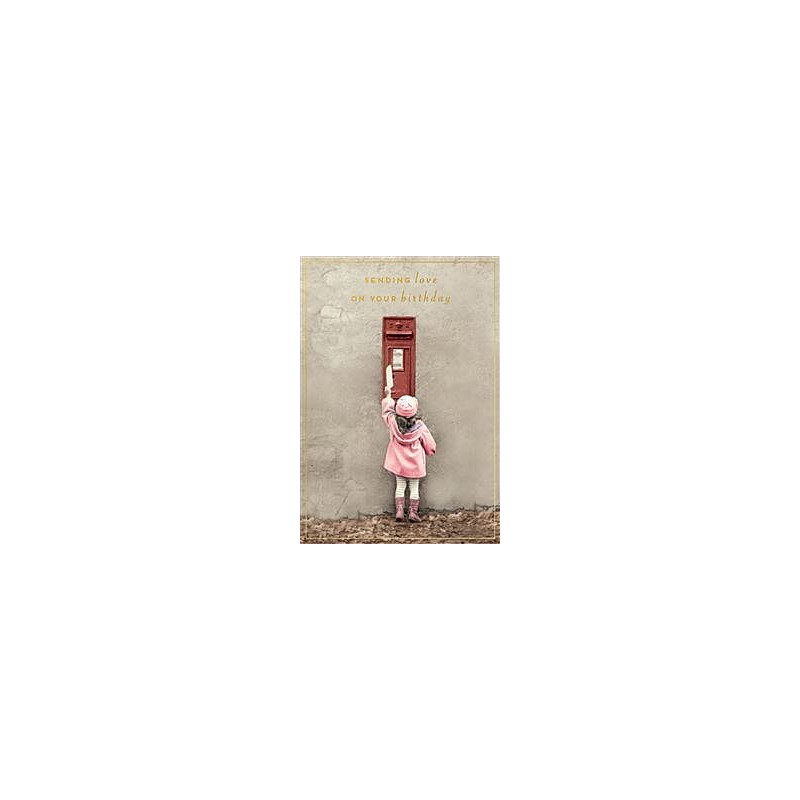 Girl Posting Letter Greeting Card Love Unlimited