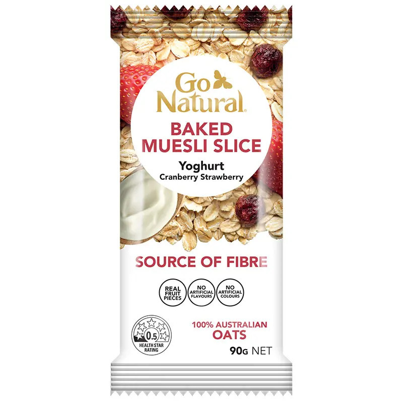 Go Natural Baked Muesli Yoghurt Cranberry Strawberry Cranberry 90g