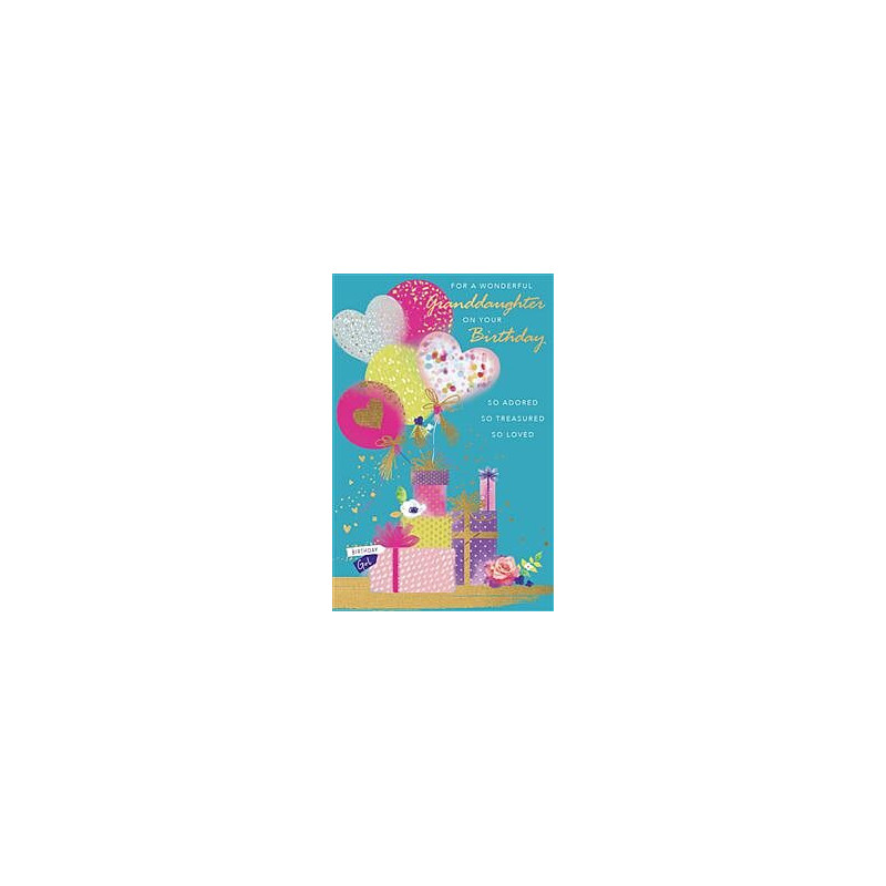 Granddaughter Heart Balloons Greeting Card