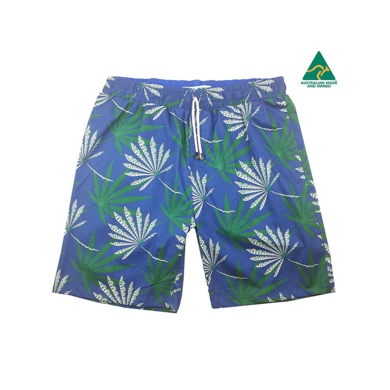 Hooch Abstract Cotton Short - Blue/Green