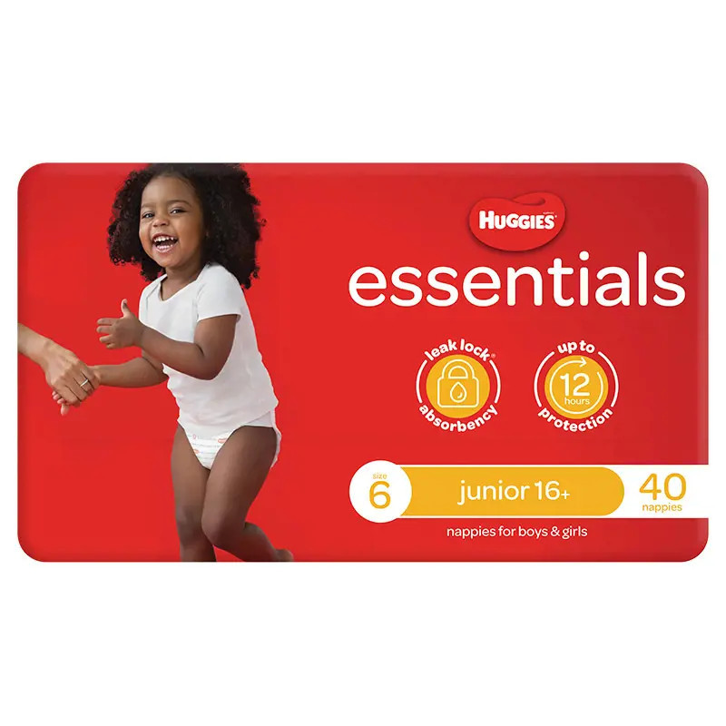 Huggies Essentials Size 6 Junior (16+kg) 40 Nappies