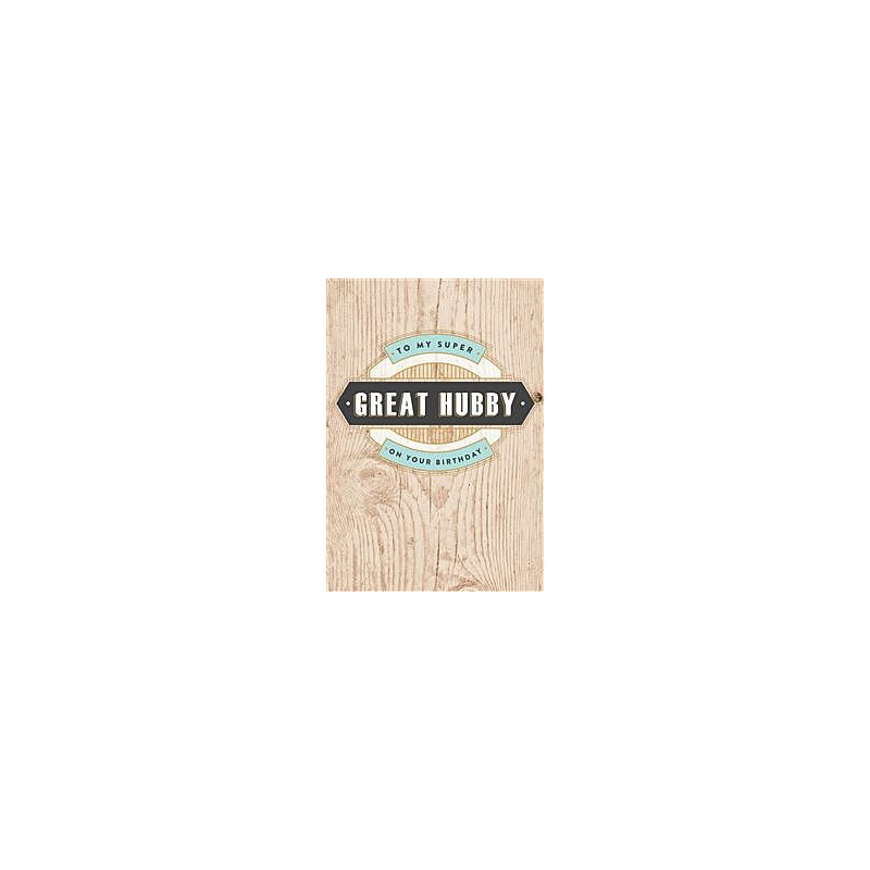 Husband Great Hubby on Wood Greeting Card