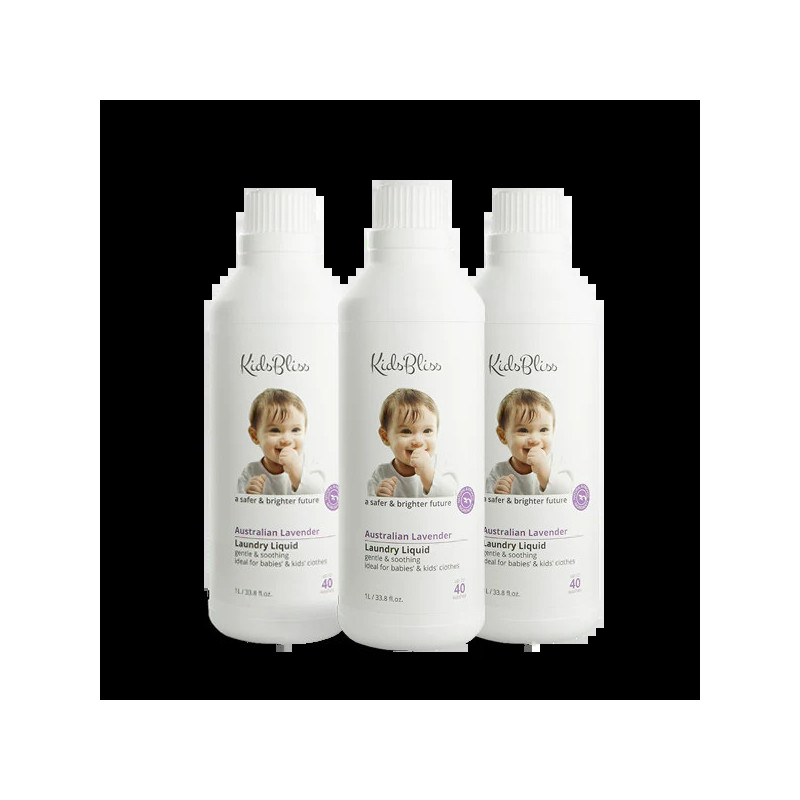 KidsBliss Bulk Buy | All-Natural Eco Laundry Liquid - Lavender 1L x3