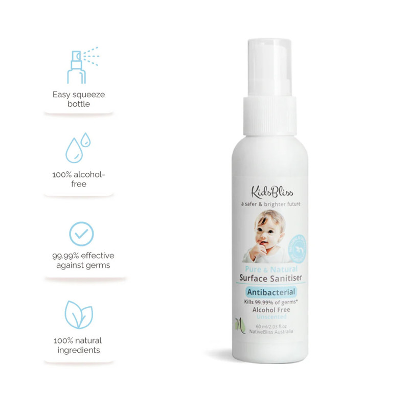 KidsBliss Surface Sanitiser - 60ml Unscented