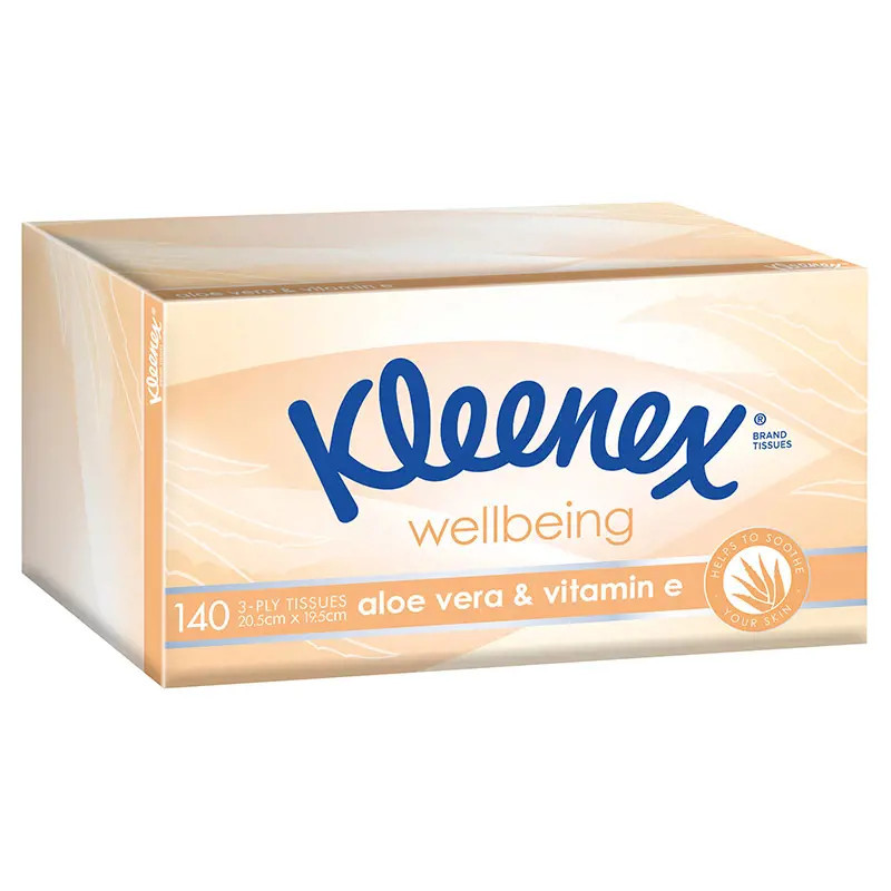Kleenex Aloe Vera & Vitamin E Facial Tissues 140 Pack