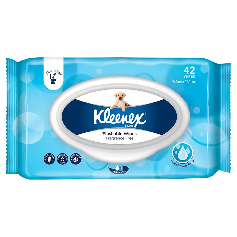 Kleenex Flushable Fresh Wipes Unscented 42 Pack