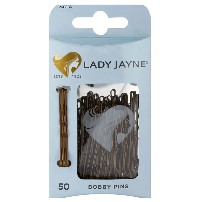Lady Jayne Bobby Pins Brown 50 Pack