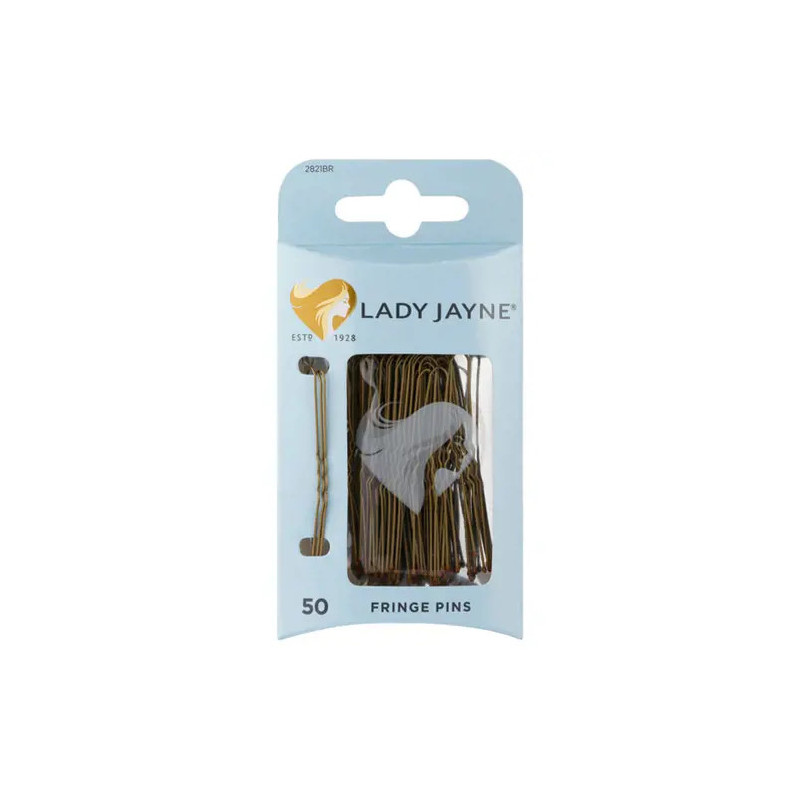 Lady Jayne Fringe Pins Brown 50 Pack