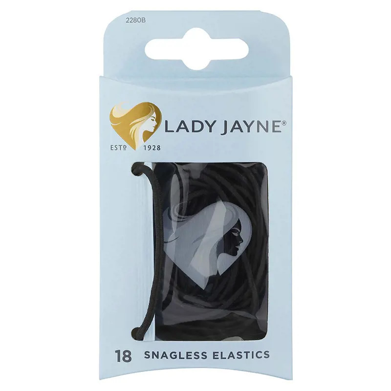 Lady Jayne Snagless Elastics Black 18 Pack