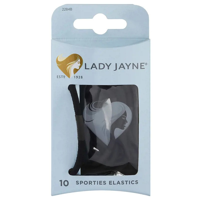 Lady Jayne Super Hold Sporties Elastics Black 10 Pack