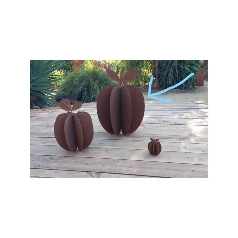 LARGE Apple Metal Garden Art