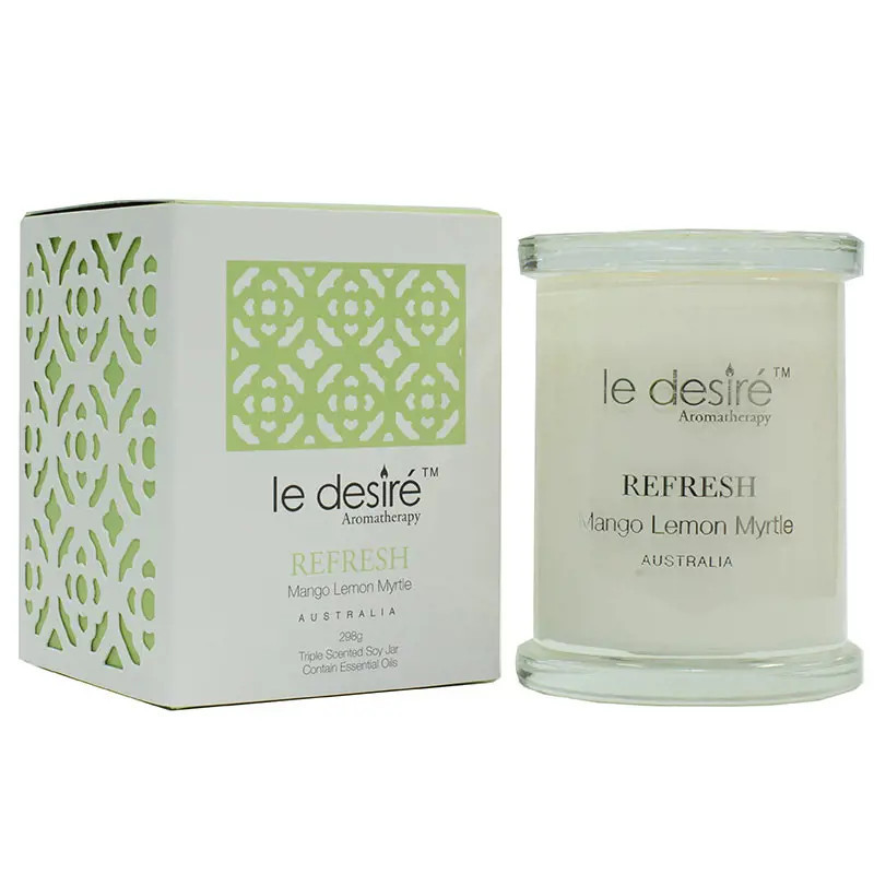 Le Desire Aromatherapy Soy Candle - Refresh Mango Lemon Myrtle 298g