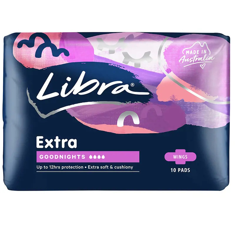 Libra Extra Goodnights Pads with Wings 10 Pack