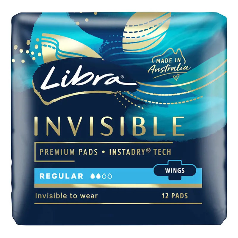 Libra Invisible Pads Regular with Wings 12 Pack