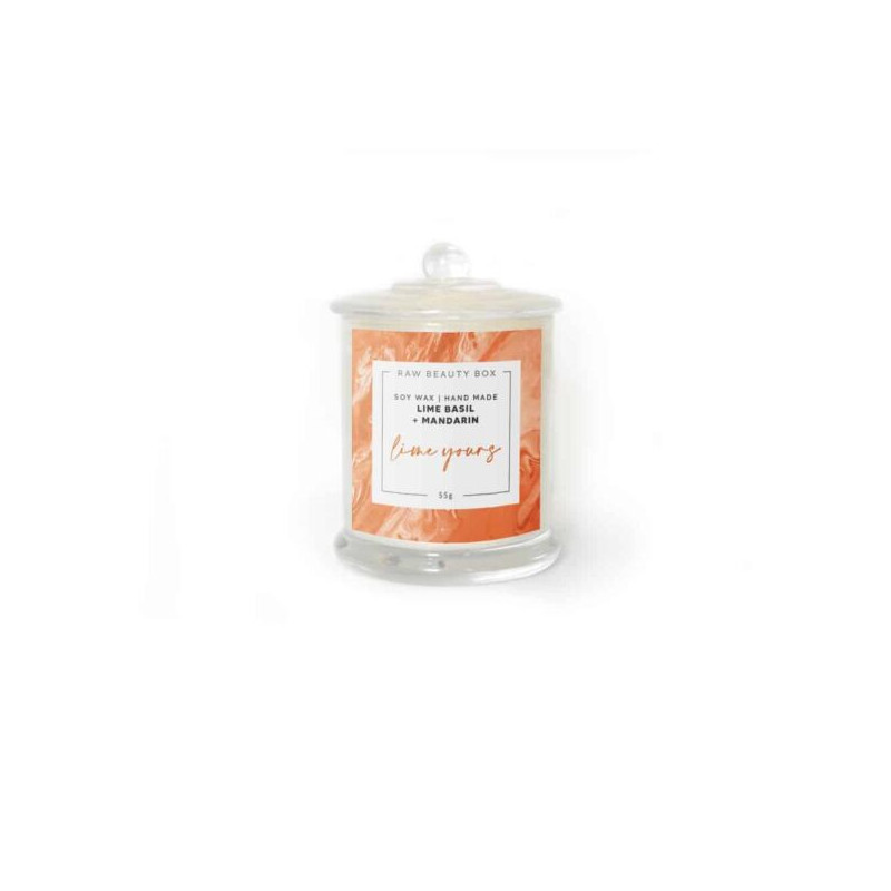 Lime Basil + Mandarin Hand Poured Soy Aromatherapy Candle