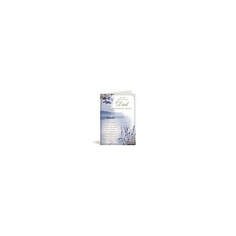 Loss of Dad Boat on Water Greeting Card