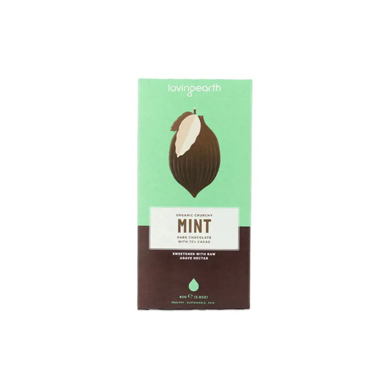 Loving Earth Organic Crunchy Mint Dark Chocolate 80g