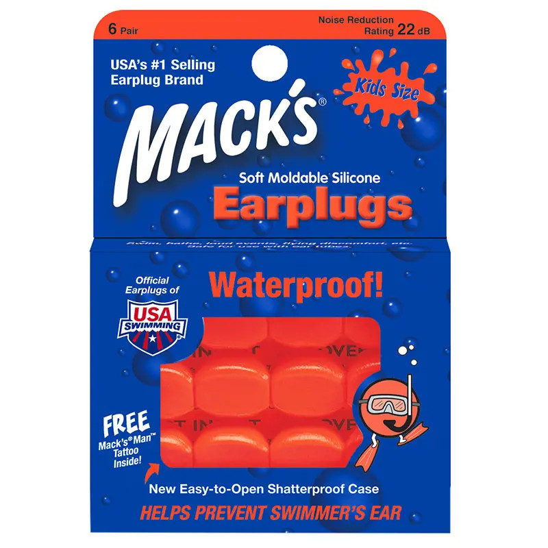 Mack's Soft Moldable Silicone Eartplugs Kids Size 6 Pair