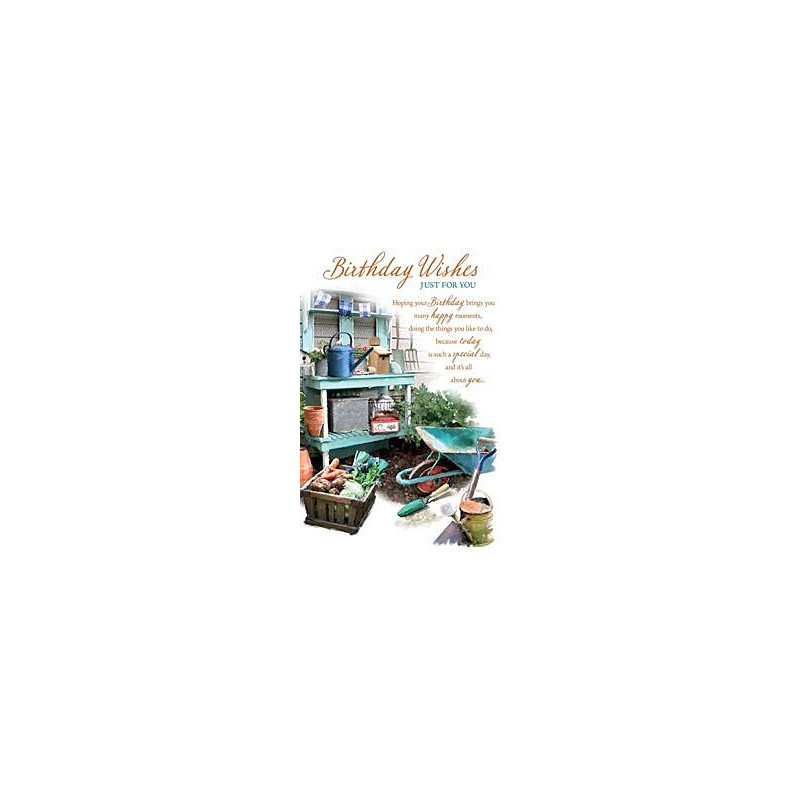 Male Gardening Scene Greeting Card