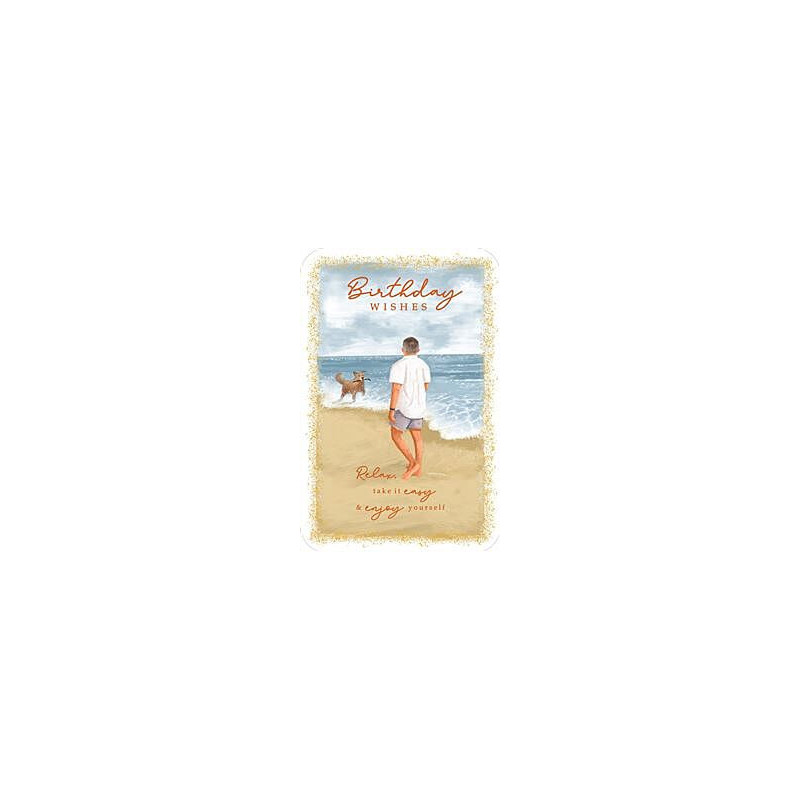 Male Man on the Beach Greeting Card