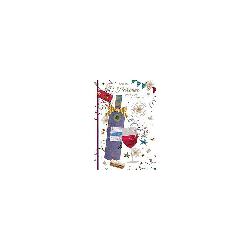 Male Partner Bottle of Wind and Glass Greeting Card