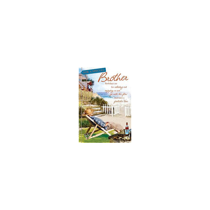 Man Napping in Deck Chair Greeting Card