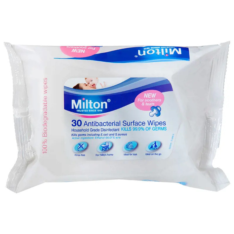 Milton Antibacterial Surface Wipes 30 Pack