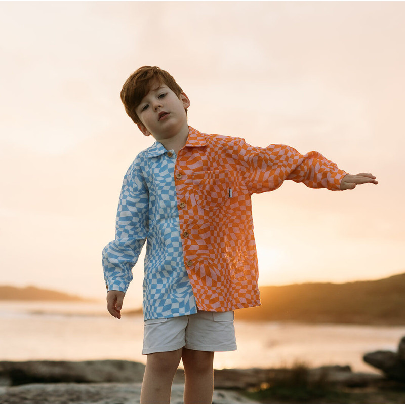 Miramara Designs - Austin kids linen shirt-checkered