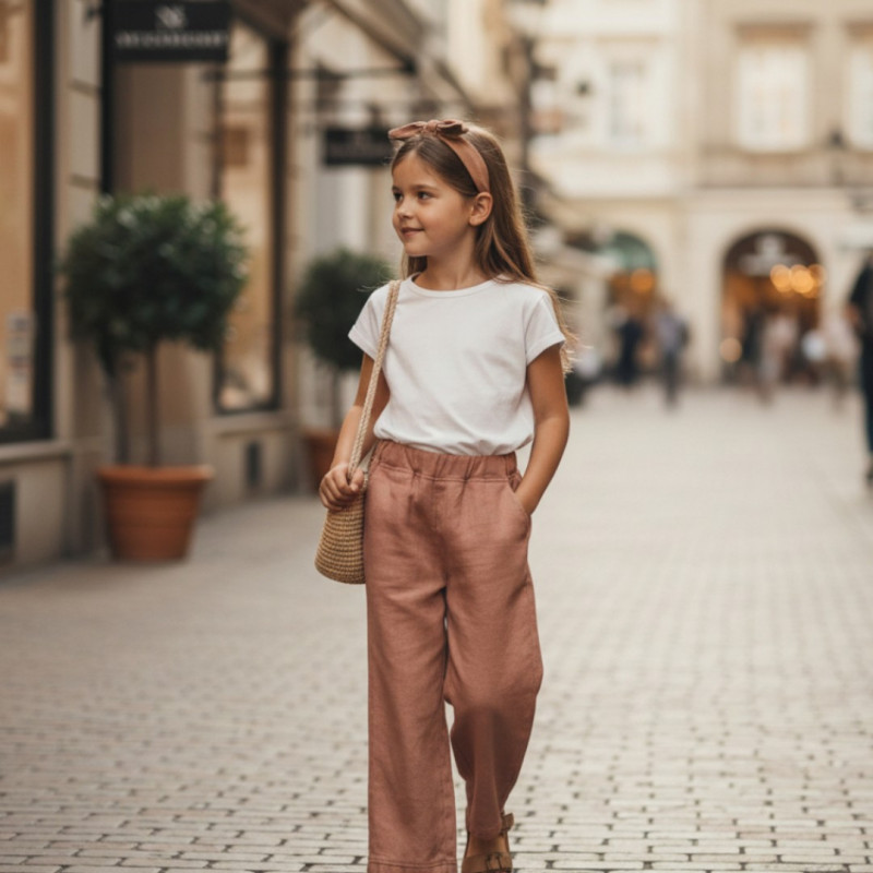 Miramara Designs - Kids linen pants-coral