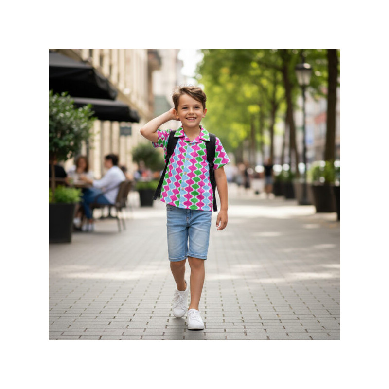 Miramara Designs - Kids linen shirt-geometric