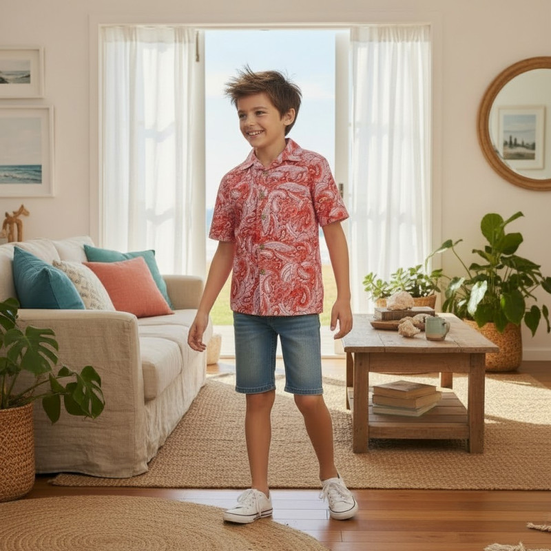 Miramara Designs - Kids linen shirt-paisley