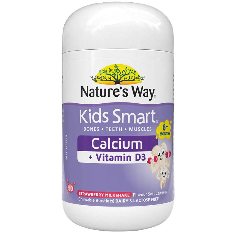 Nature's Way Kids Calcium + Vitamin D3 50 Chewable Burstlets
