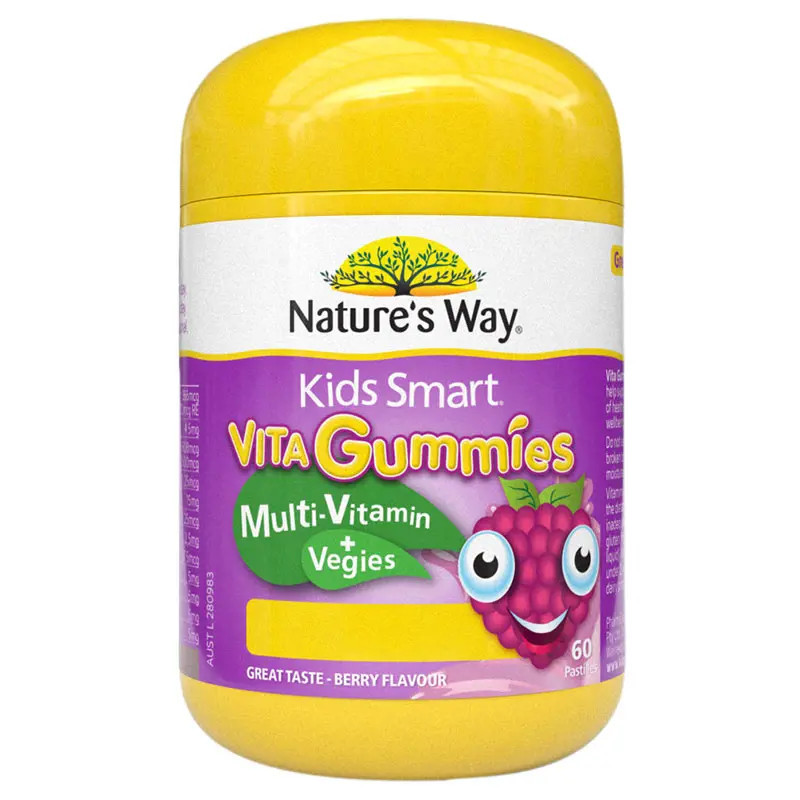 Nature's Way Kids Smart Vita Gummies Multi-Vitamin + Vegies 60 Pastilles