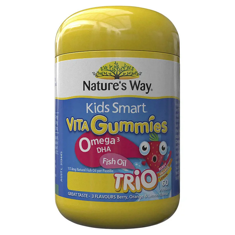 Nature's Way Kids Smart Vita Gummies Omega-3 DHA Trio 60 Pastilles