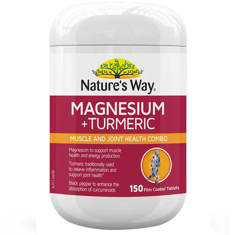 Nature's Way Magnesium + Turmeric 150 Tablets