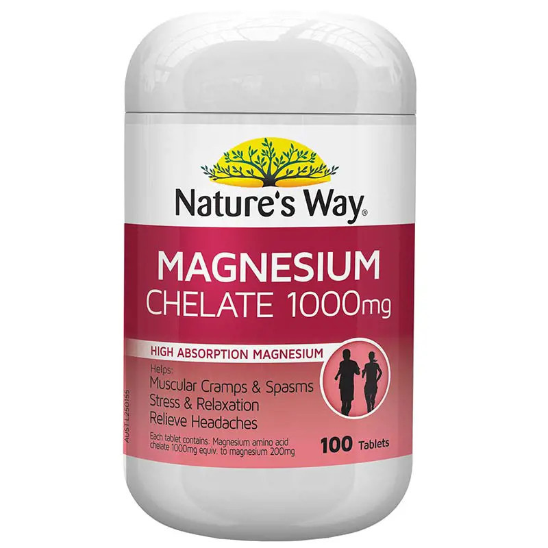 Nature's Way Magnesium Chelate 1000mg 100 Tablets