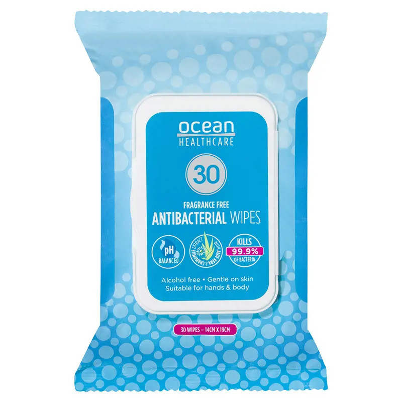 Ocean Healthcare Antibacterial Wipes 30 Packc
