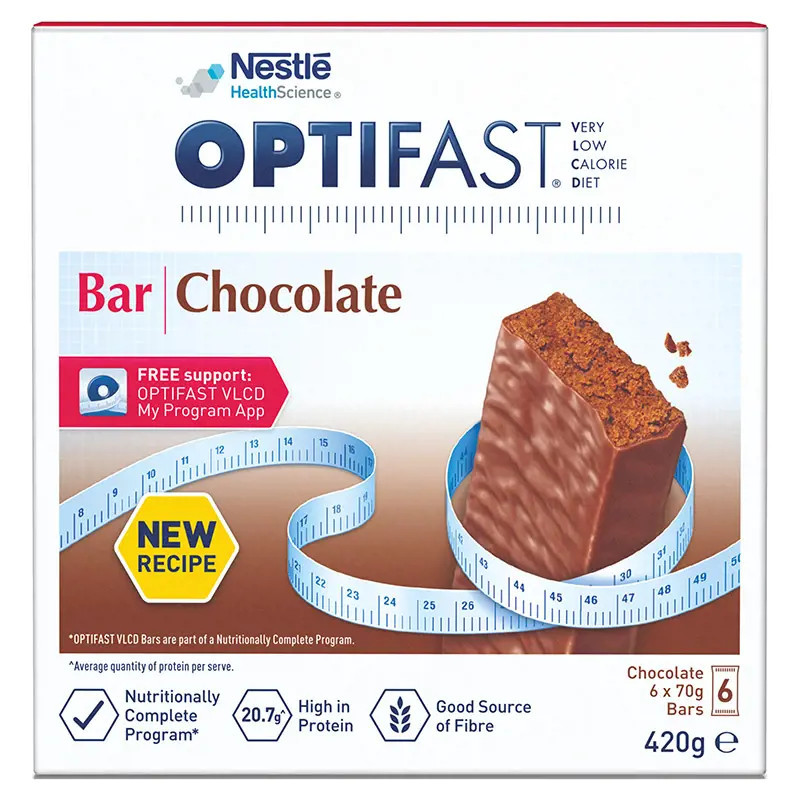 Optifast VLCD Chocolate Bar 6 x 65g Pack